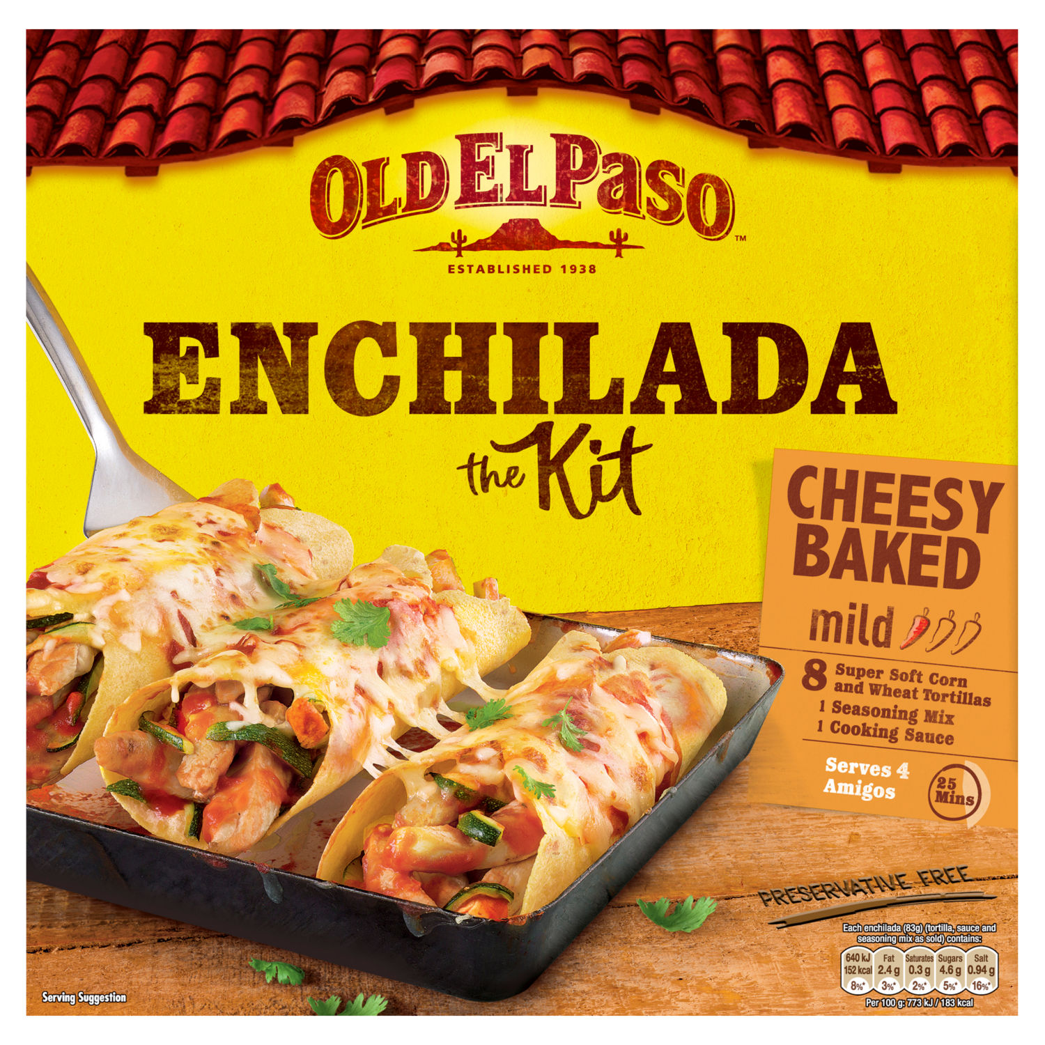 Old El Paso Cheesy Baked Enchilada Meal Kit 663g