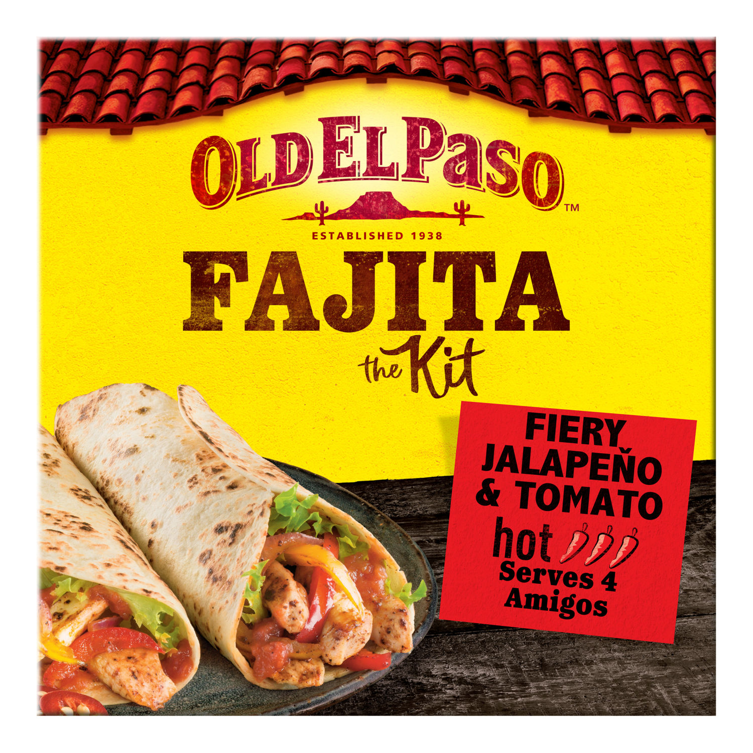 Old El Paso Fiery Jalapeño and Tomato Fajita Meal Kit 500g