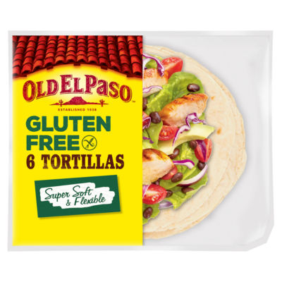Old El Paso 6 Regular Gluten Free Tortilla Wraps 216G