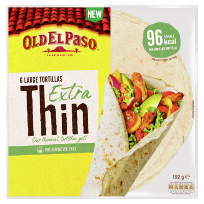 Old El Paso Extra Thin Large Tortillas 192g
