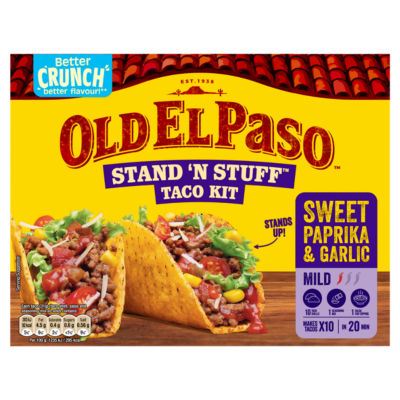 Old El Paso Stand 'N Stuff Taco Kit Sweet Paprika & Garlic 312g