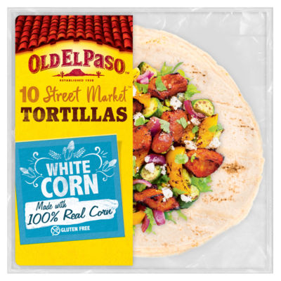 Old El Paso Small Gluten Free Corn Taco Tortilla Wraps x10 208g