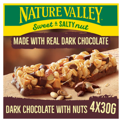 Nature Valley Sweet & Salty Nut Dark Chocolate with Nuts Bars 4 x 30g (120g)