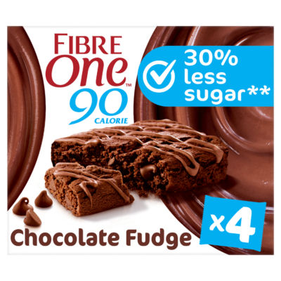 Fibre One 90 Calorie Chocolate Fudge Brownies Snack Bars 4 x 24g