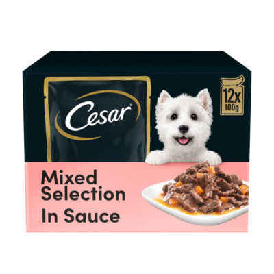 Cesar ® Deliciously Fresh Dog Food Pouches Mixed Selection in Sauce 12 x 100g