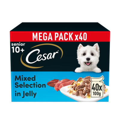 Cesar Selection Senior Wet Dog Food Mixed Selection in Jelly 40 x 100g Pouch