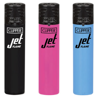Clipper Jet Flame Lighter Solid Colours Pack Of 24