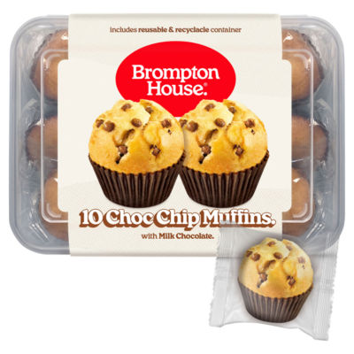 Brompton House Choc Chip Muffins with Milk Chocolate (10 x 25g) 250g