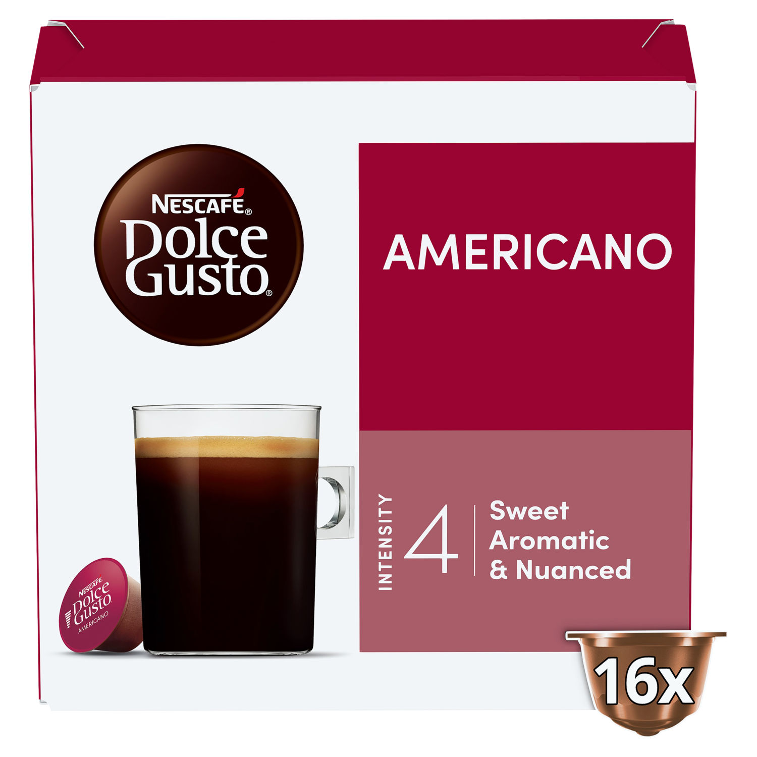 Nescafe Americano Coffee Pods for Dolce Gusto 16 Servings