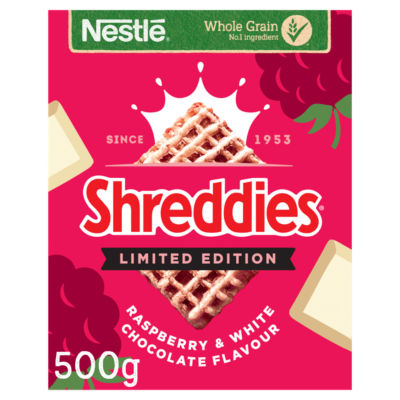 Shreddies Nestlé  Raspberry and White Chocolate Breakfast Cereal 500g