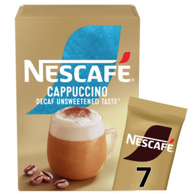 Cappuccino Decaf Unsweeted Taste Instant Coffee 7 x 15g Sachets