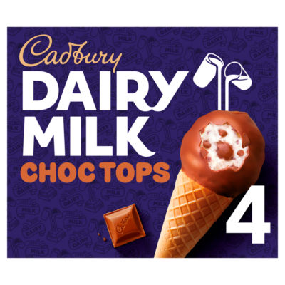 Cadbury Chocolate Top Ice Cream Cones 4 X 100Ml