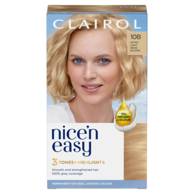 Clairol Nice’n Easy Nice'n Easy Permanent Hair Dye, 10B Extra Light Beige Blonde