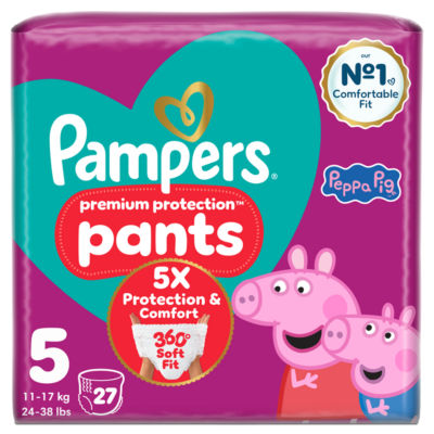 Pampers Premium Protection Pants Size 5, 27 Nappies,Peppapig