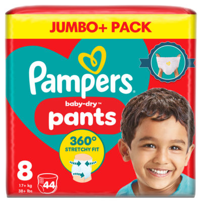 Pampers Baby-Dry Nappy Pants Size 8 Jumbo+ Pack 44 Pack