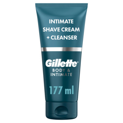Gillette Intimate Pubic Shave Cream + Cleanser, Formulated for Pubic Hair, with Aloe (150 ml)