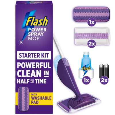 Flash All In One Power Spray Mop Floor Cleaner Starter Kit - Purple - New - Image 6