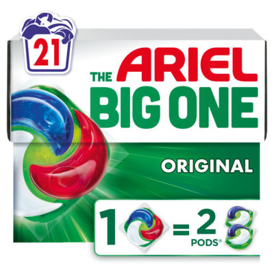 Ariel The Big One Original Washing Liquid Pods 21 washes 762.3g