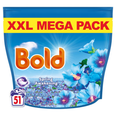 Bold All in One Washing Liquid Pods Spring Awakening 51 washes 999.6g
