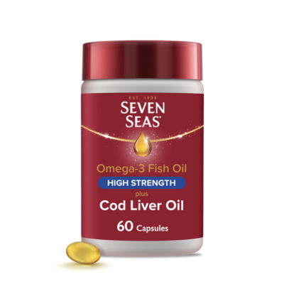 Seven Seas Cod Liver Oil High Strength Gelatine-Free Omega-3 Fish Oil 60 Capsules
