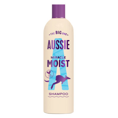 Aussie Miracle Moist Shampoo 400ml. Moisture-Quenching Formula to Revive Dry Hair