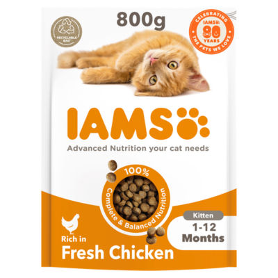 Iams for Vitality Kitten Food with Fresh Chicken 800g