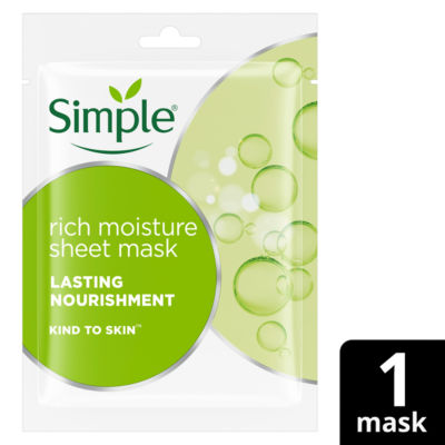 Simple Kind To Skin Rich Moisture Sheet Mask 1X 21 Ml