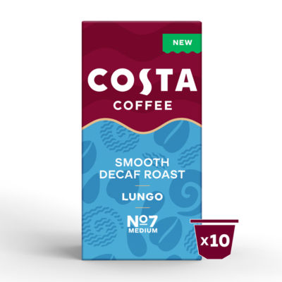 Costa Smooth Decaf Lungo Coffee Pods x10 Nespresso®* Compatible