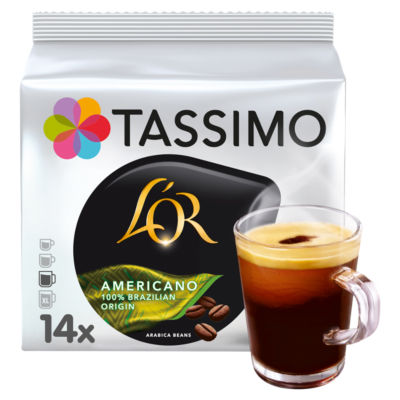 Tassimo L'OR Americano 100% Brazilian Origin Coffee Pods x14