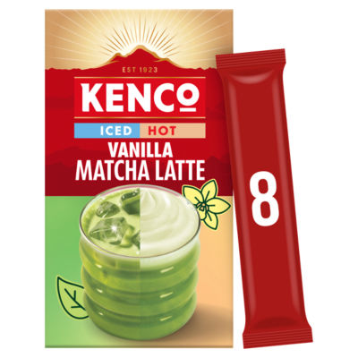 Kenco Iced Hot Vanilla Matcha Latte Sachets x8 - ASDA Groceries