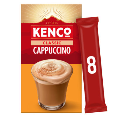 Kenco Cappuccino Instant Coffee Sachets X8