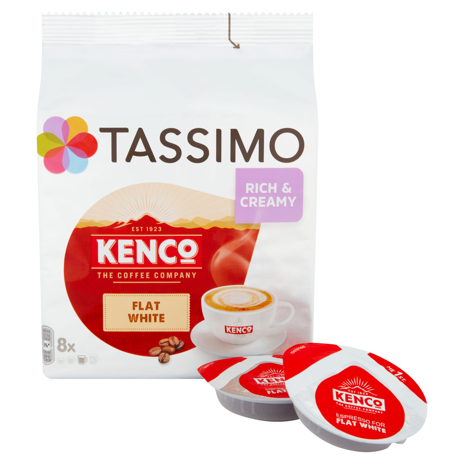 Kenco Flat White Tassimo Coffee Pods x8