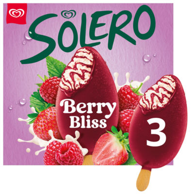 Solero Cream Berry Bliss Ice Sticks 3 X 90Ml