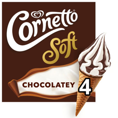 Cornetto Soft Chocolate And Vanilla Cones 4X140ml