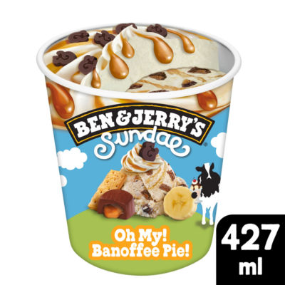 Ben & Jerry's Sundae Oh My! Banoffee Pie! Ice Cream Tub Dessert 427Ml