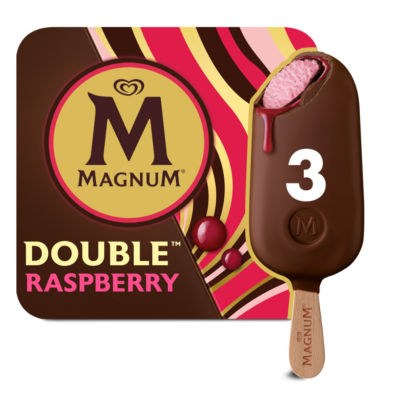 Magnum Double Raspberry Ice Cream Sticks 3 x 85ml - ASDA Groceries