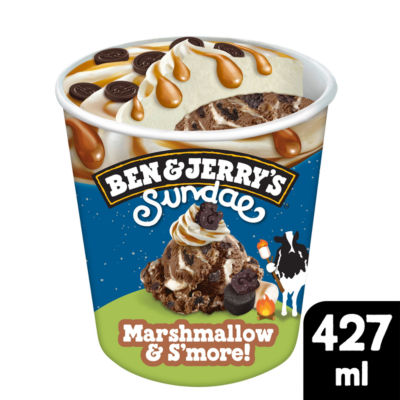 Ben & Jerry's Sundae Ice Cream Tub Marshmallow & S'more 427Ml