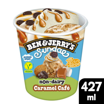Ben & Jerrys Sundae Coffee Caramel Non Dairy Ice Cream Tub 427ml