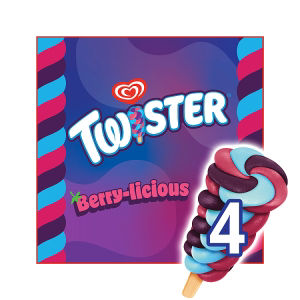 Wall's Twister Berry-Licious Ice Lollies 4 X 70Ml