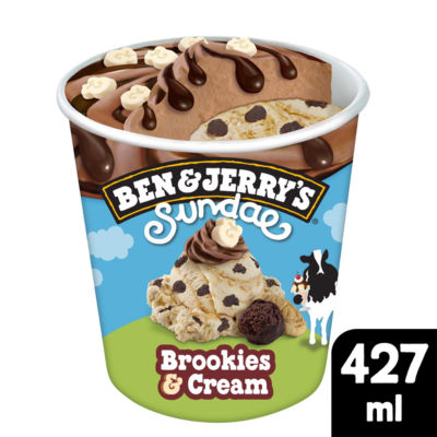 Ben & Jerry's Sundae Brookies & Cream Ice Cream Tub 427Ml