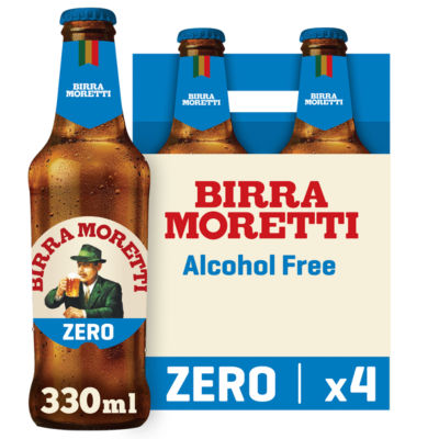Birra Moretti Zero Alcohol Free Beer Bottles 4 X 330Ml