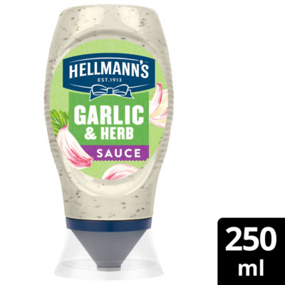 Hellmanns Garlic & Herb Sauce Squeezy 250ml
