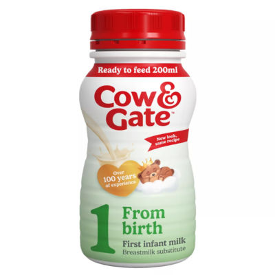 Cow & Gate 1 first infant baby milk formula liquid ready to feed from birth