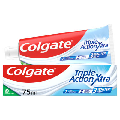 Colgate Triple Action Xtra White Toothpaste 75ml - ASDA Groceries