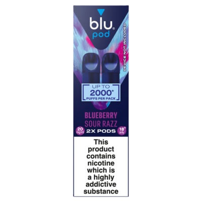 blu bar pod Blueberry Sour Razz 20mg/ml 2x 2ml