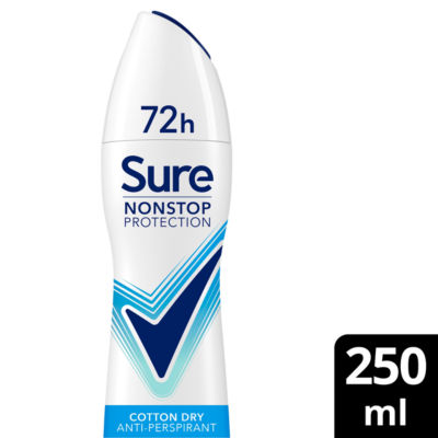 Sure Nonstop Protection Cotton Dry Anti-Perspirant Aerosol 250 Ml