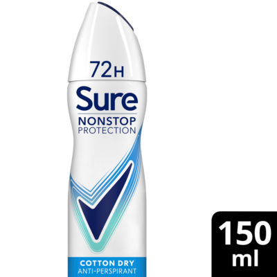 Sure Nonstop Protection Anti-Perspirant Aerosol Cotton Dry 150 ml