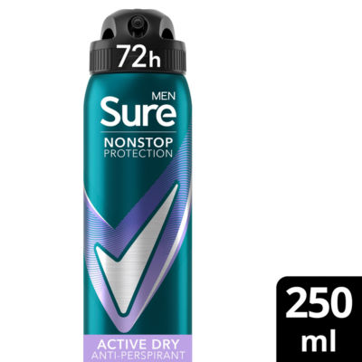 Sure Nonstop Protection Active Dry Anti-Perspirant Aerosol 250 Ml