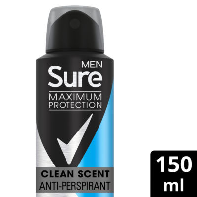 Sure Men Maximum Protection Anti-Perspirant Aerosol Clean Scent 150 ml