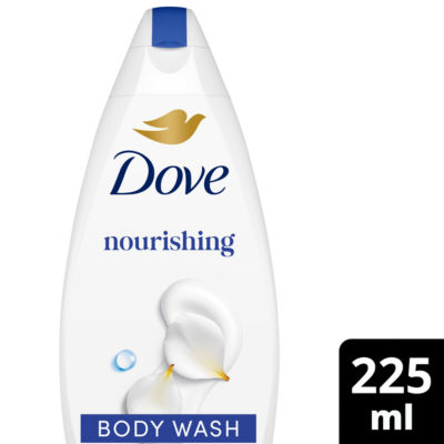 Dove Nourishing Body Wash 0% Sulfate SLES for Softer & Smoother Skin 225ml 3 Pack, White